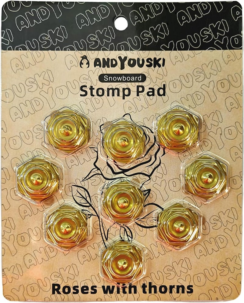 ANDYOUSKI 4-Layer Hexagonal Tapered Studs 18mm Aluminum Snowboard Stomp Pad - 9pcs - Image 1